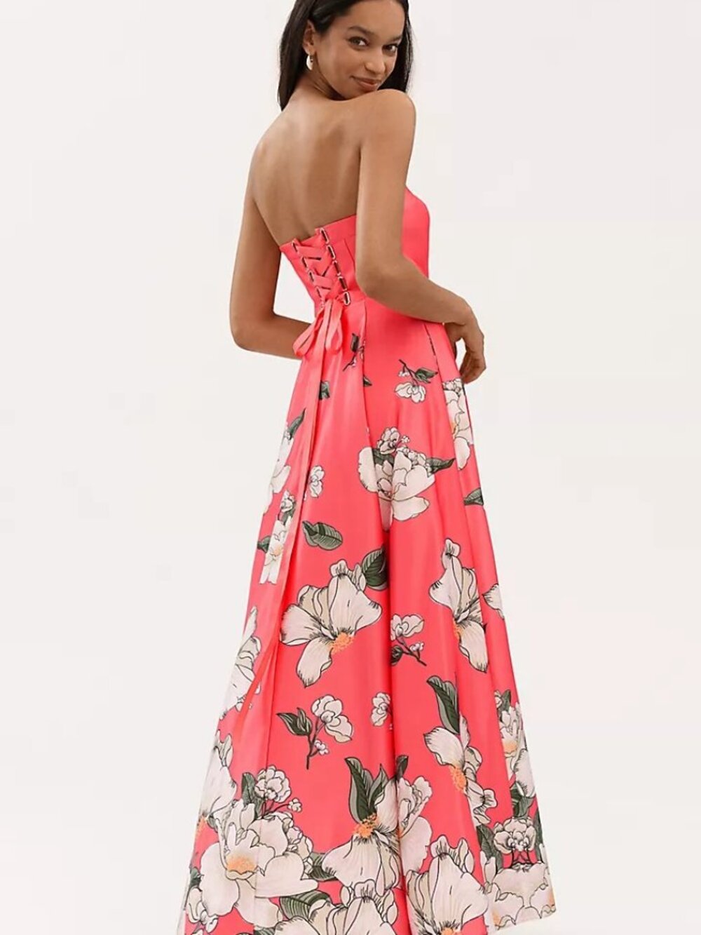 BHLDN Savannah Strapless Printed Satin A-Line Maxi Dress Size 6 NEW WITH TAGS - Picture 2 of 5